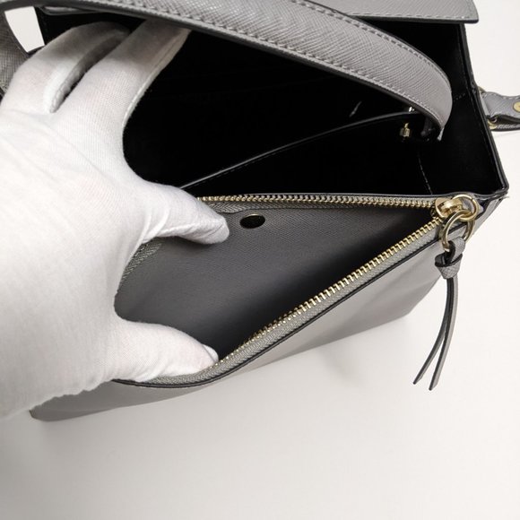 Zara Basic Collection Gray Handbag Crossbody Adjustable Button Closure Pocket - Picture 11 of 16